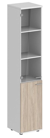 Шкаф высокий, со стеклом, з.ст ЛДСП, левый SG.812.L