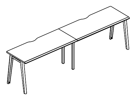 Рабочая станция на металлокаркасе МТ (1 скос) (2х160)  МР Б1Б 005.02-2