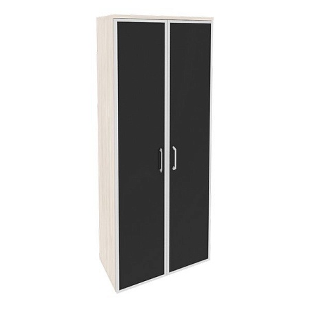Шкаф высокий широкий (2 высоких фасада стекло лакобель в раме) O.ST-1.10Rblack