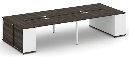 Рабочая станция с опорными шкафами купе CN.DRS-279 B/W