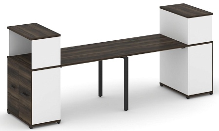 Рабочая станция с опорными распашными шкафами с надставкой низкой CN.ORS-225 B/W