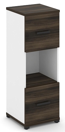 Шкаф одна узкая секция, 3 ниши (2 фасада ЛДСП, 1 ниша) CN.STU-315 B/W