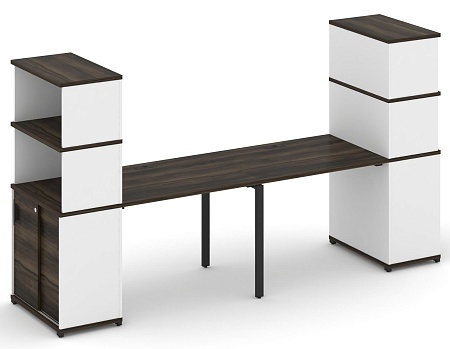 Рабочая станция с опорными шкафом купе с надставкой высокой CN.ORS-241 B/W