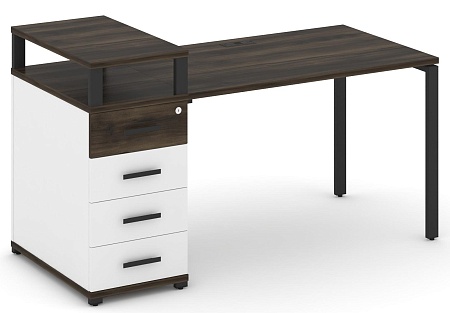 Стол рабочий с одной опорной тумбой CN.SP-410 B/W