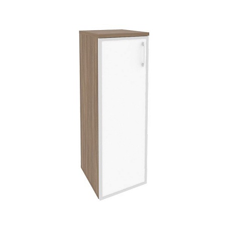 Шкаф средний узкий левый (1 средний фасад стекло лакобель в раме) O.SU-2.4R(L)white