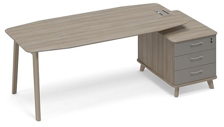 Стол руководителя на тумбе малой (тип 2) WOOD ТМ В2 114