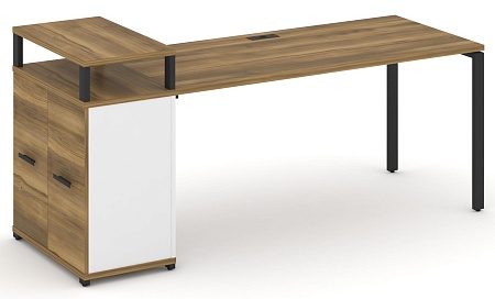 Стол рабочий с опорным распашным шкафом с верхним горизонтом CN.SP-224 B/W