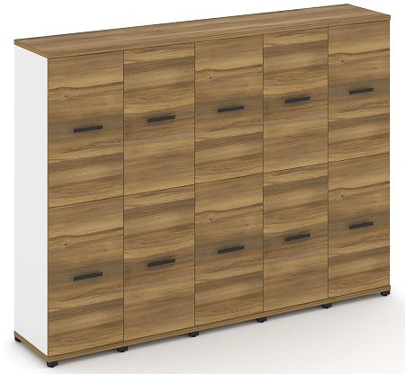 Шкаф пять узких секций, 4 ниши (5 фасадов ЛДСП, 2 ниши + 5 фасадов ЛДСП, 2 ниши) CN.STU-452 B/W