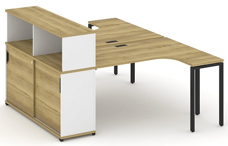 Рабочая станция с опорным стеллажом с надставкой низкой CN.DSA-219 B/W