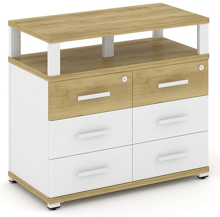 Тумба приставная широкая 6 ящиков. С надставкой широкой CN.TSP-009 B/W