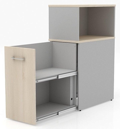 Тумба приставная (оргтауэр) с топом 22 и надставкой для папок ТН572Т+ТН573К-22+ТН182