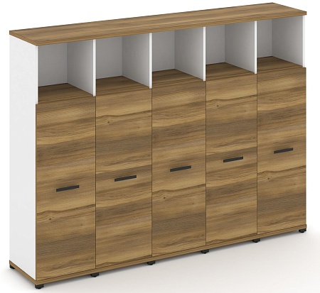 Шкаф пять узких секций, 4 ниши (5 фасадов ЛДСП, 3 ниши) CN.STU-453 B/W