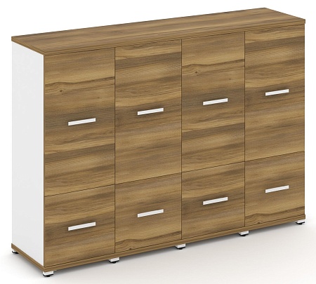 Шкаф четыре узкие секции, 3 ниши (4 фасада ЛДСП, 1 ниша + 4 ЛДСП, 2 ниши) CN.STU-342 B/W