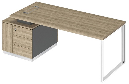 Стол руководителя на опорной тумбе левый БР 106L