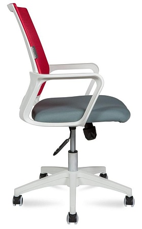 Кресло офисное Бит LB (спинка красная сетка / сидушка т. серая ткань) 815BW-AF08-T58