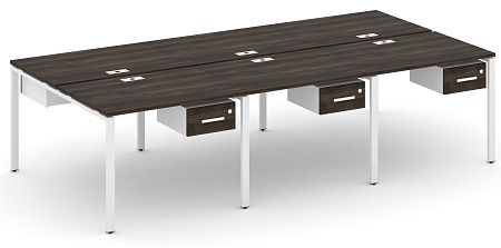 Рабочая станция двухсторонняя с подвесными тумбами на 6 мест CN.DRS-149 B/W