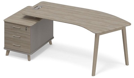 Стол эргономичный на тумбе малой левый (тип 5) WOOD ТМ В2 129