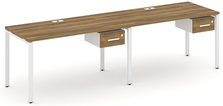 Рабочая станция односторонняя с подвесными тумбами на 2 места CN.ORS-111 B/W