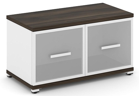 Шкаф одна широкая секция, 1 ниша (2 фасада стекло белое матовое в раме, 1 ниша) CN.STS-113 RM B/W