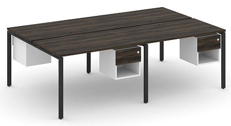 Рабочая станция двухсторонняя с подвесными тумбами на 4 места CN.DRS-138 B/W