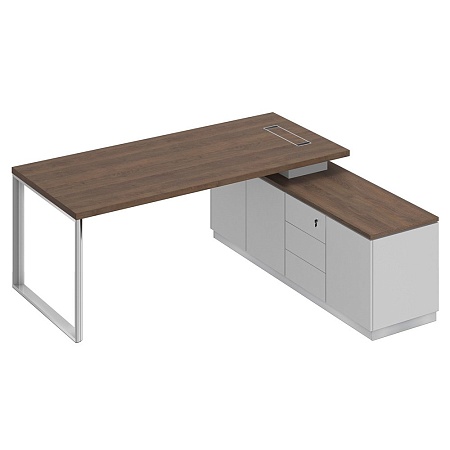 Стол руководителя на опорной тумбе правый БР 102R