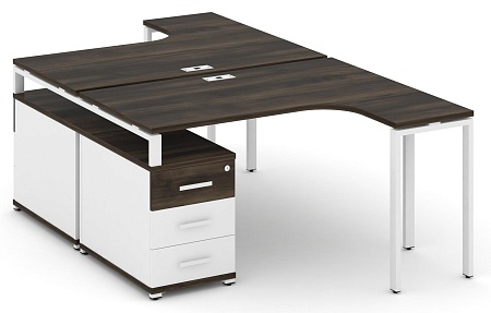 Рабочая станция с двойной опорной тумбой CN.DSA-301 B/W
