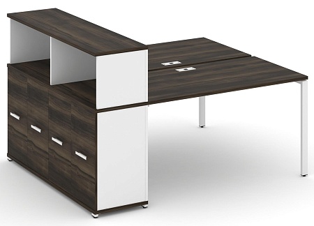 Рабочая станция с опорным распашным шкафом с надставкой низкой CN.DRS-227 B/W