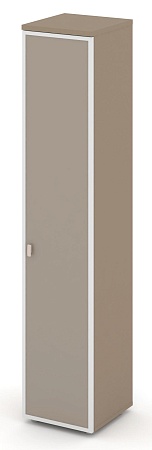 Шкаф высокий узкий правый (1 высокий фасад стекло лакобель Satin в раме) ES.SU-1.10R(R) I/U