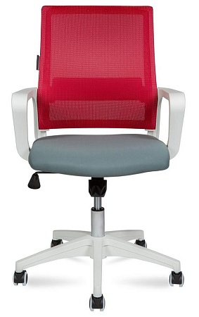 Кресло офисное Бит LB (спинка красная сетка / сидушка т. серая ткань) 815BW-AF08-T58