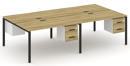 Рабочая станция двухсторонняя с подвесными тумбами на 4 места CN.DRS-135 B/W