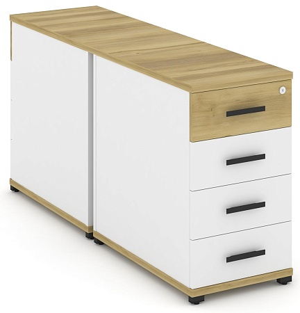 Тумба двухсторонняя опорная/приставная 3 ящика. CN.DTGO-001 B/W