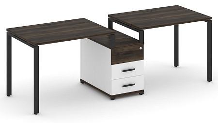Рабочая станция на 2 места с одной опорной тумбой CN.ORS-301 B/W