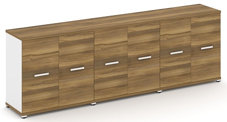 Шкаф три широкие секции, 2 ниши (6 фасадов ЛДСП, 2 ниши) CN.STS-233 B/W