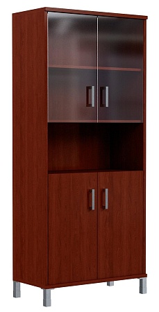 Шкаф высокий с малыми стеклянными и глухими дверьми B 430.10