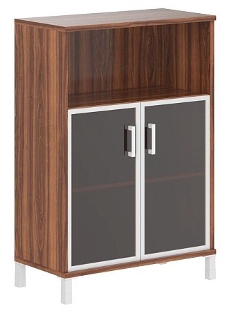 Шкаф средний с малыми стеклянными дверьми в AL-рамке B 420.4