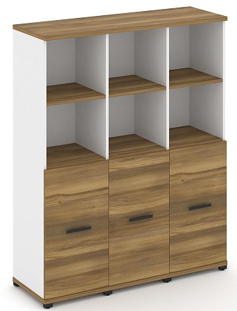 Шкаф три узкие секции, 4 ниши (3 фасада ЛДСП, 2 ниши) CN.STU-431 B/W