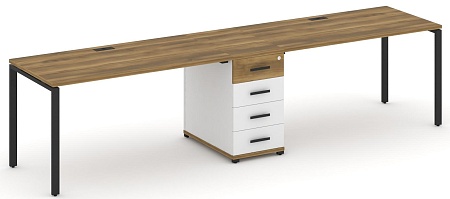 Рабочая станция на 2 места с одной опорной тумбой CN.ORS-403 B/W