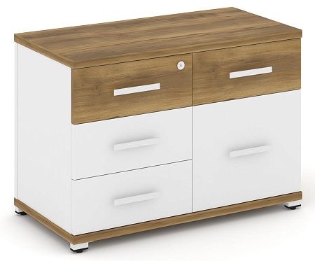 Тумба приставная широкая 4 ящика + 1 распашной фасад. CN.TSP-010 B/W