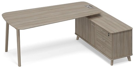 Стол на опорной тумбе правый (тип 3) WOOD ТМ В2 118