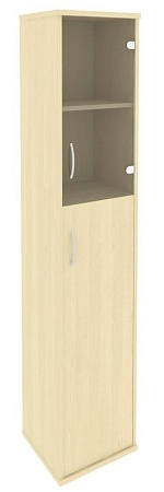 Шкаф высокий узкий правый (1 средняя дверь ЛДСП, 1 низкая дверь стекло) А.СУ-1.7 (R)