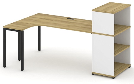 Стол эргономичный с опорным стеллажом с надставкой низкой левый CN.SA-206(L)