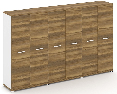 Шкаф три широкие секции, 4 ниши (6 фасадов ЛДСП, 4 ниши) CN.STS-436 B/W