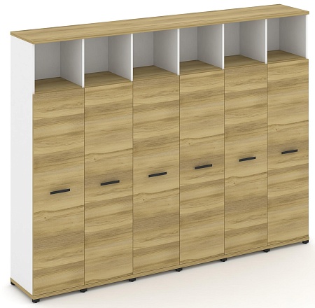 Шкаф шесть узких секций, 5 ниш (6 фасадов ЛДСП, 4 ниши) CN.STU-566 B/W
