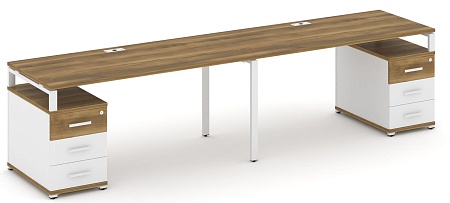 Рабочая станция на 2 места с двумя опорными тумбами CN.ORS-320 B/W