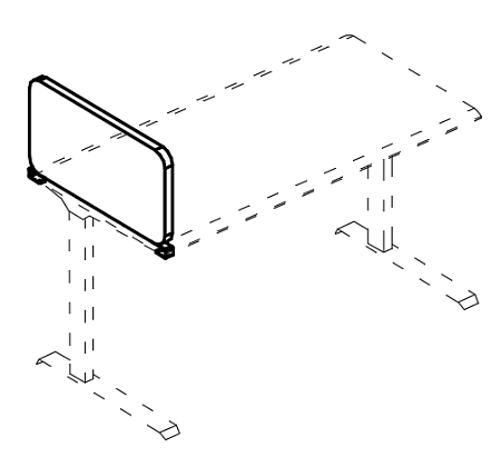 Экран настольный торцевой тканевый с мягким наполн...
