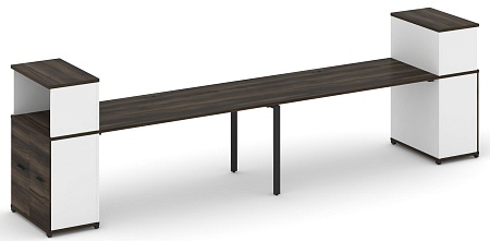 Рабочая станция с опорными распашными шкафами с надставкой низкой CN.ORS-228 B/W