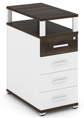 Тумба опорная/приставная 4 ящика. С надставкой. CN.TGO-003 B/W