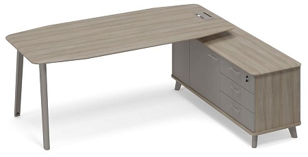 Стол руководителя с опорной тумбой правый тип 2 ТМ М1 112 МП