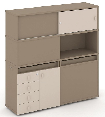 Набор №30. Тумба двойная + высокая надставка ES.NB.2V-30