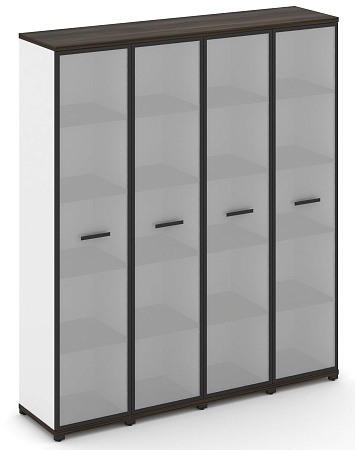 Шкаф четыре узкие секции, 5 ниш (5 фасадов стекло белое матовое в раме, 5 ниш) CN.STU-548 RM B/W